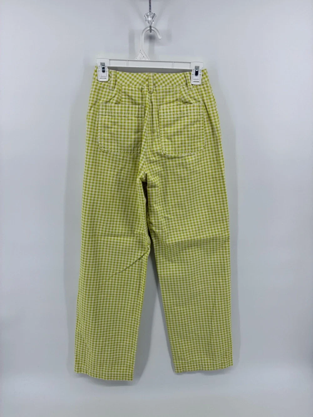 Sunday Best Yellow Gingham Wide-Leg Pants Spring Classic - Picture 6 of 11